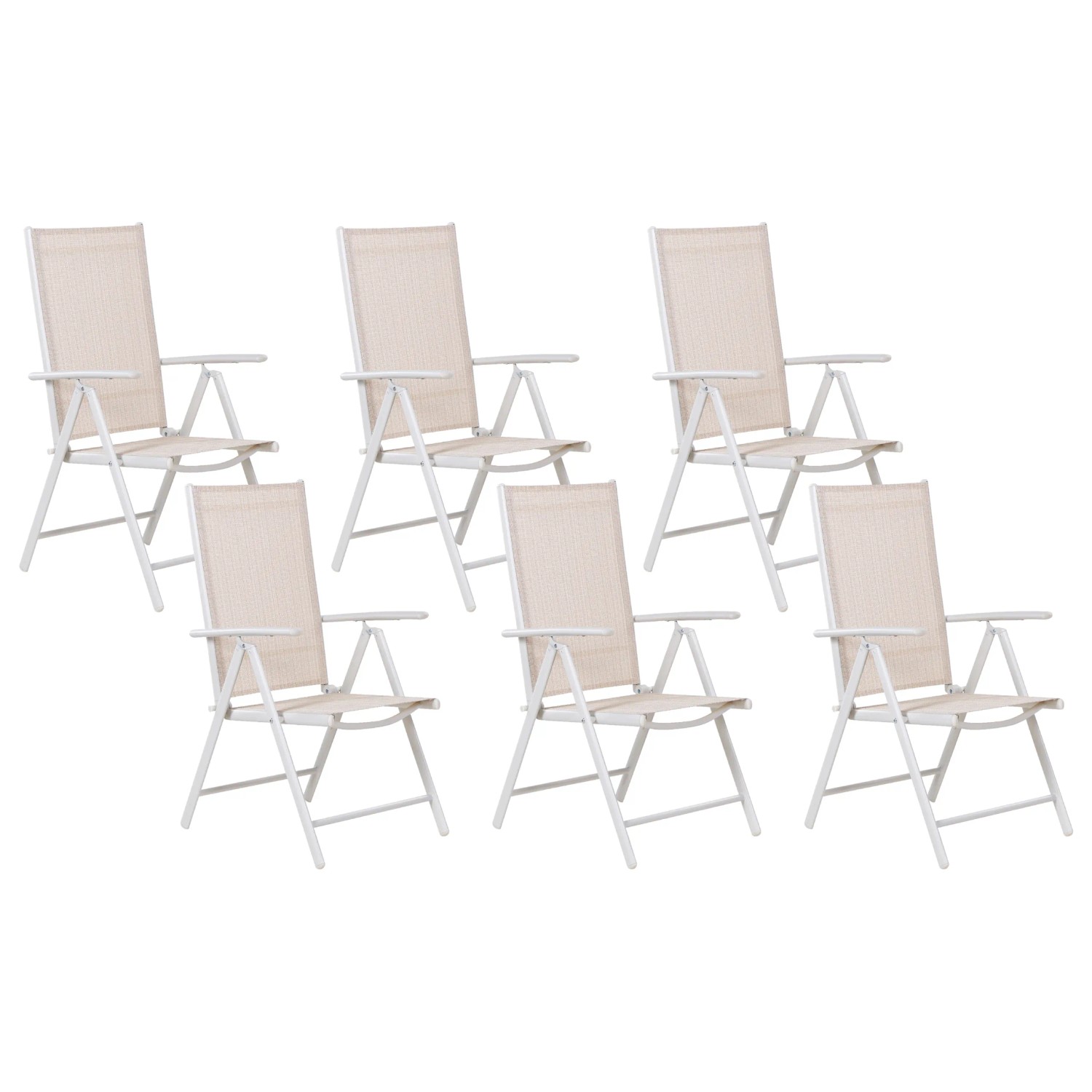 Beliani Gartenstuhl Beige Weiss 65x54x103
