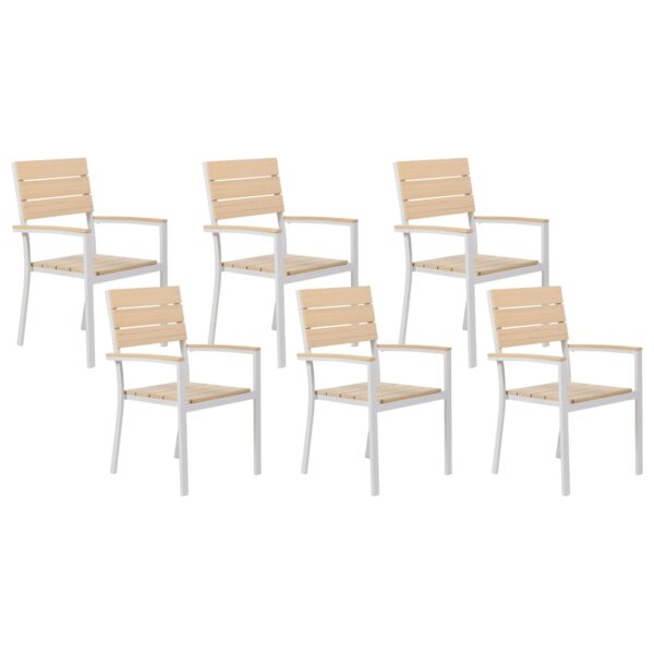 Beliani Gartenstuhl Beige Weiss 55x55x90 Beliani Gartenstuhl Beige Weiss 55x55x90