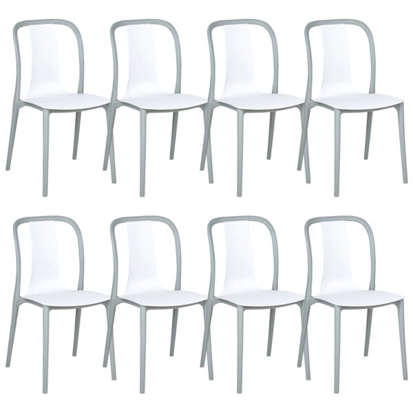 Beliani Esszimmerstuhl Weiss Grau 49x42x89