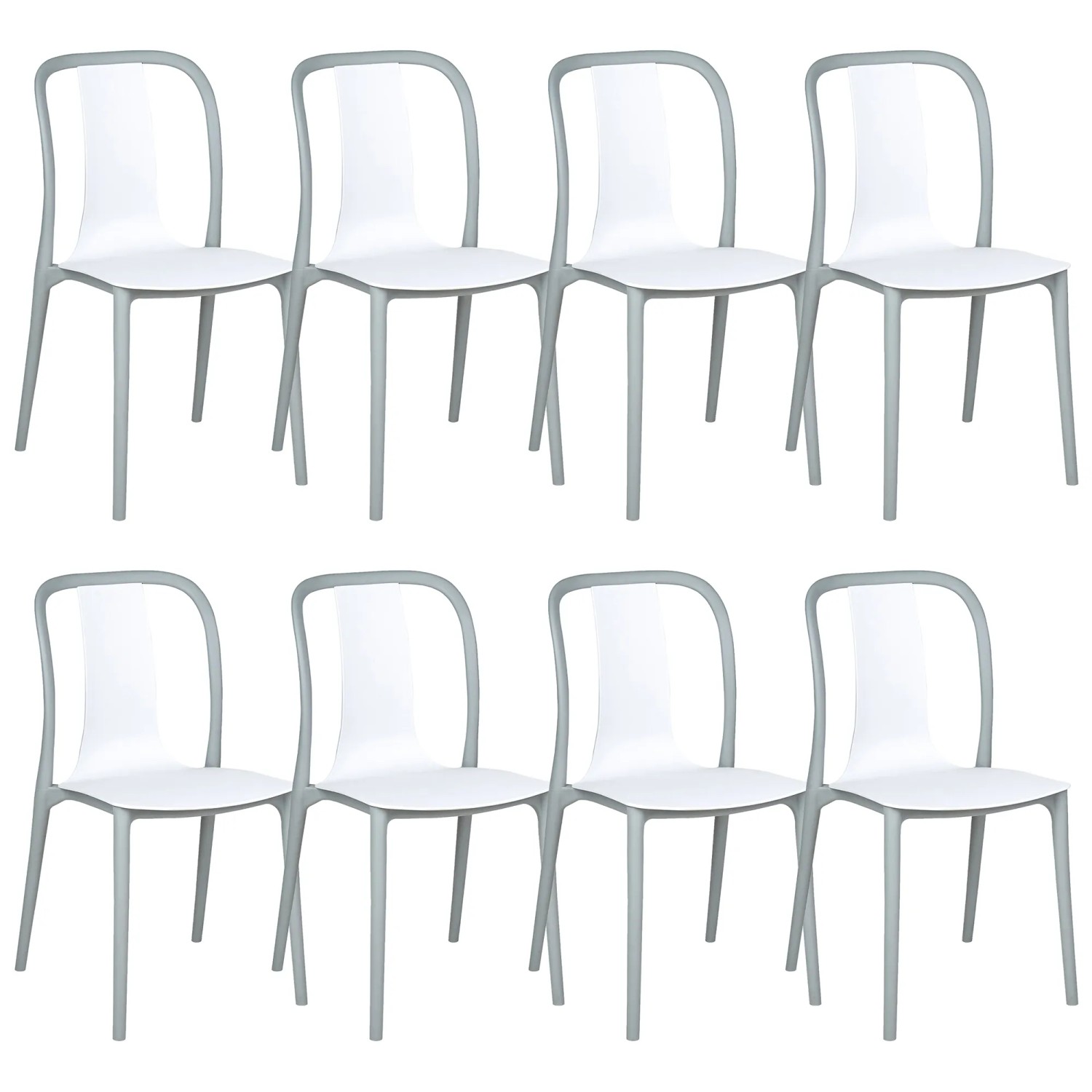 Beliani Esszimmerstuhl Weiss Grau 49x42x89
