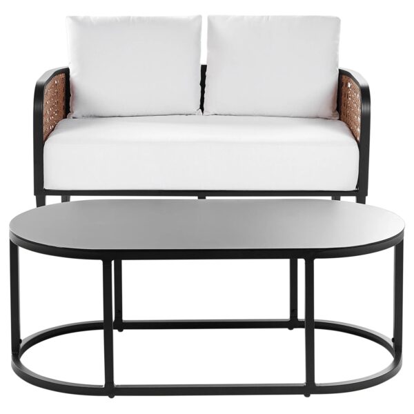 Beliani Gartensofa MONTEFALCO Cremeweiß 74x137x87