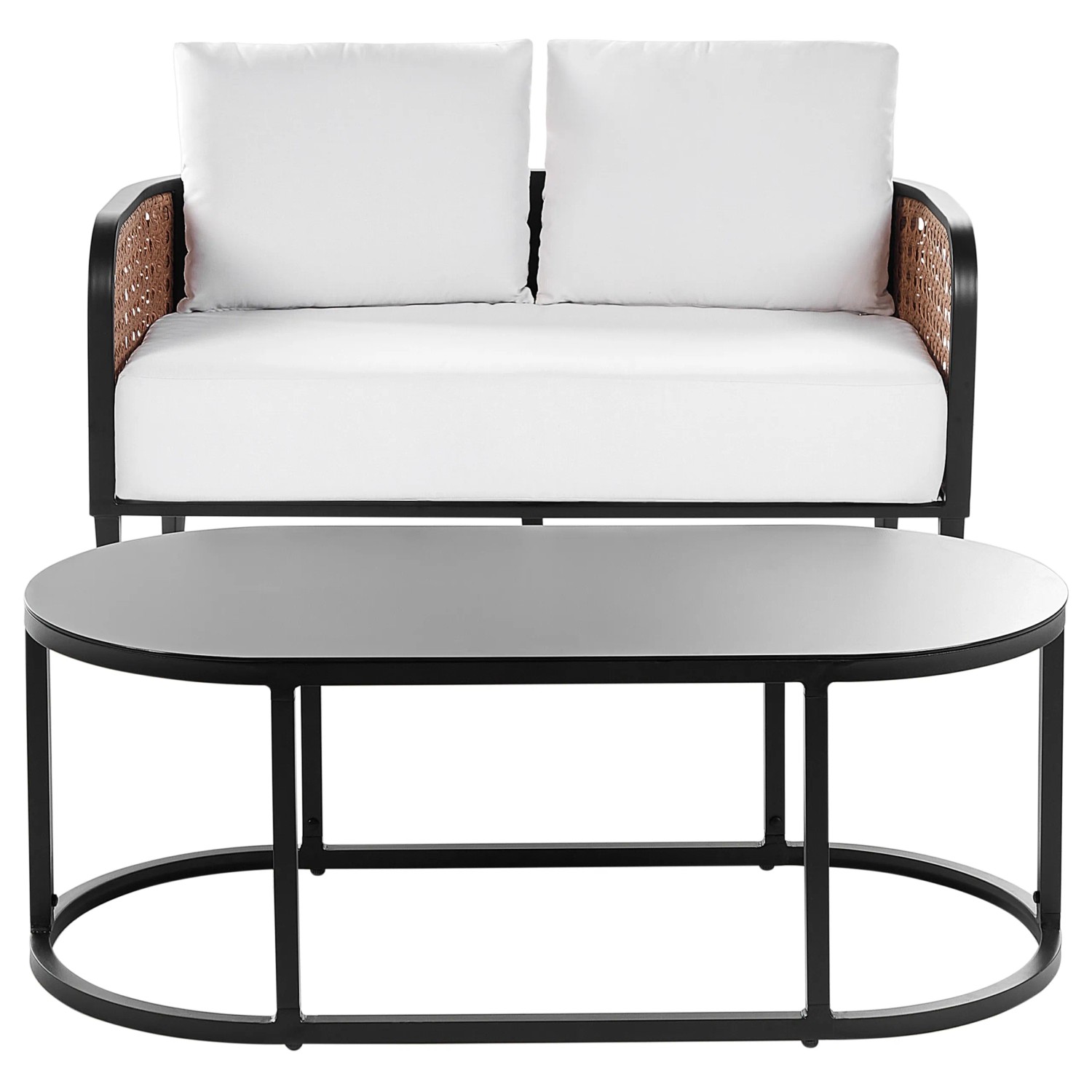 Beliani Gartensofa MONTEFALCO Cremeweiß 74x137x87