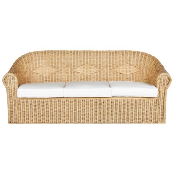 Beliani Gartensofa Naturfarben Weiss 75x202x82