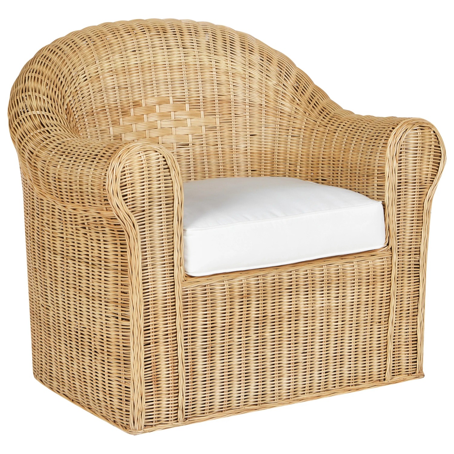 Beliani Sessel Naturfarben Weiss 75x90x82