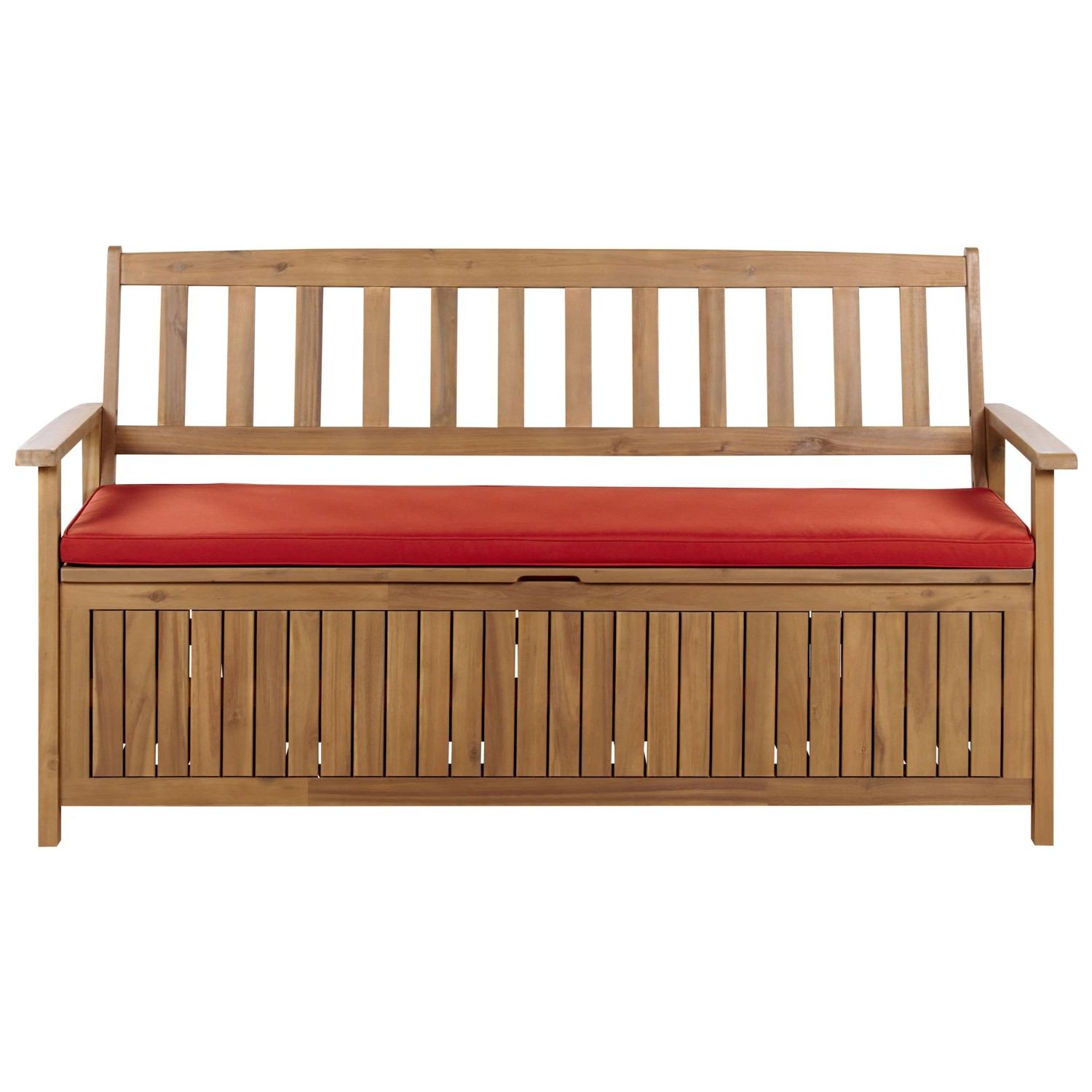 Beliani Gartenbank Heller Holzfarbton Rot 60x160x91
