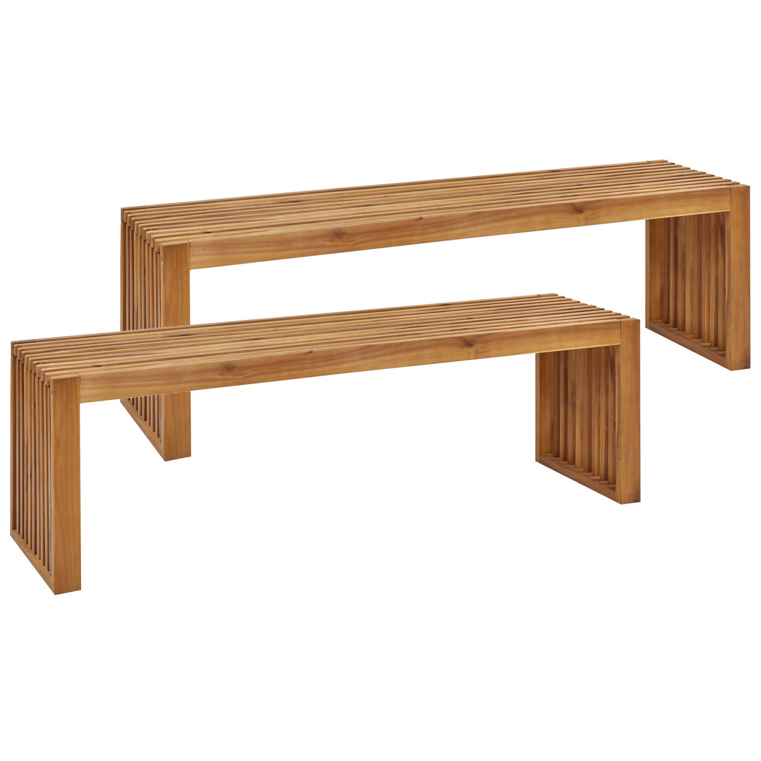 Beliani Gartenbank Heller Holzfarbton 40x150x45