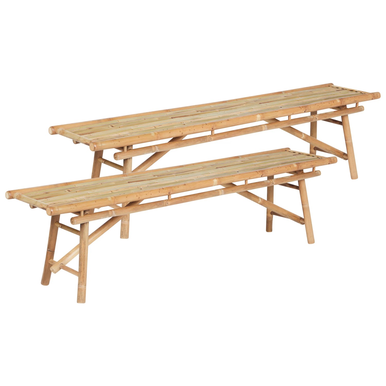 Beliani Gartenbank TINDARI Heller Holzfarbton 38x180x45