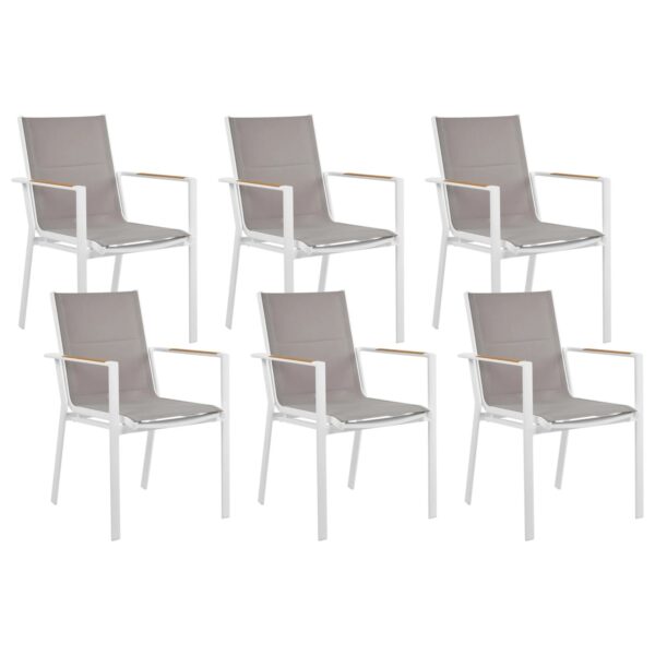 Beliani Gartenstuhl Weiss Grau Heller Holzfarbton 64x56x90