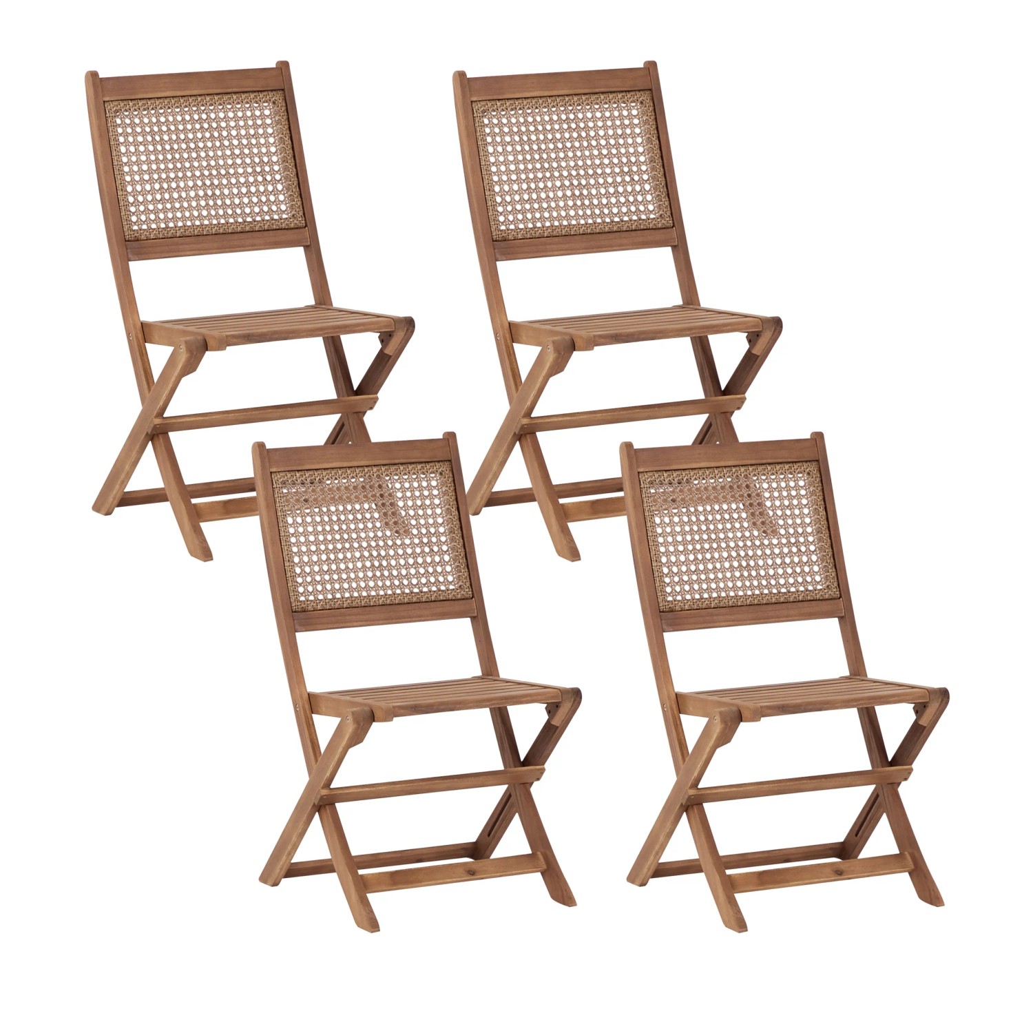 Beliani Gartenstuhl Heller Holzfarbton 60x51x90