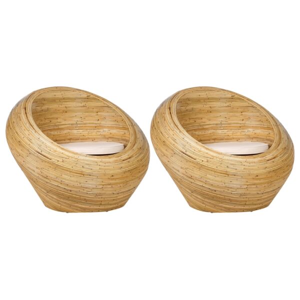 Beliani Sessel Naturfarben Beige 110x110x88 Beliani Sessel Naturfarben Beige 110x110x88