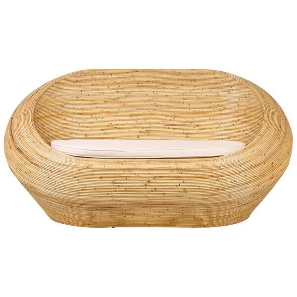 Beliani Gartensofa Naturfarben Beige 110x180x88 Beliani Gartensofa Naturfarben Beige 110x180x88
