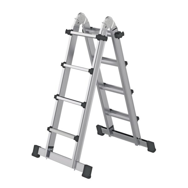 PROREGAL Teleskopleiter 4-Teilig mit Traverse 4 x 4 Sprossen PROREGAL Teleskopleiter 4-Teilig mit Traverse 4 x 4 Sprossen
