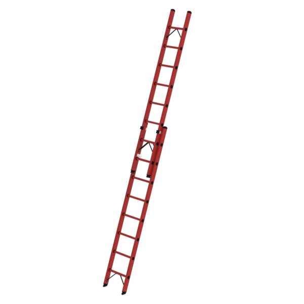 PROREGAL Sprossen-Schiebeleiter GFK 2-Teilig Ohne Traverse 2 x 8 Sprossen