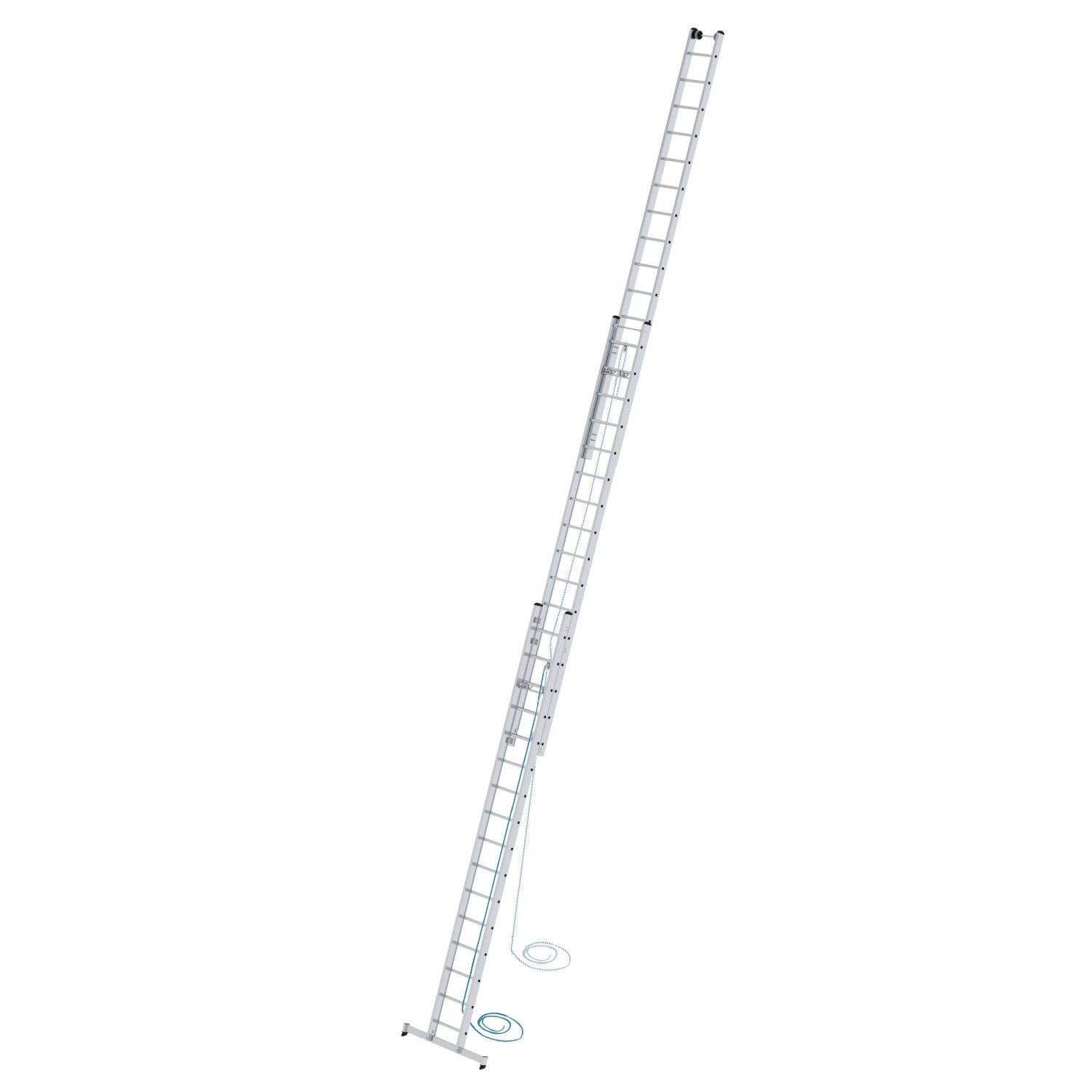 PROREGAL Sprossen-Seilzugleiter 3-Teilig mit Traverse 3 x 16 Sprossen