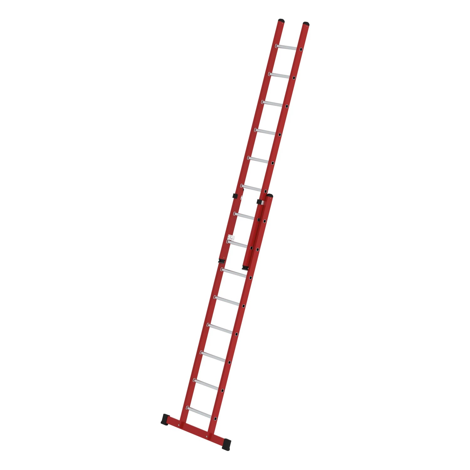 PROREGAL Sprossen-Schiebeleiter 2-Teilig GFK & Alu mit Standard-Traverse 2 x 8 Sprossen