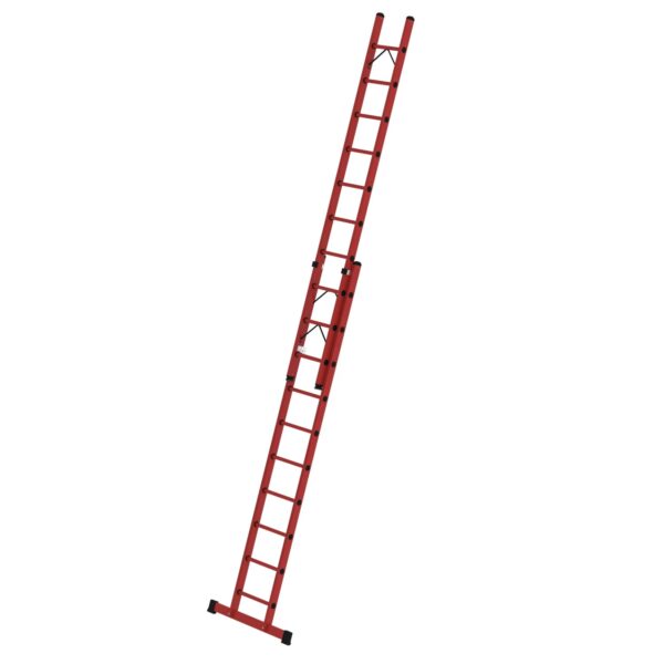 PROREGAL Sprossen-Schiebeleiter 2-Teilig GFK mit Standard-Traverse 2 x 10 Sprossen