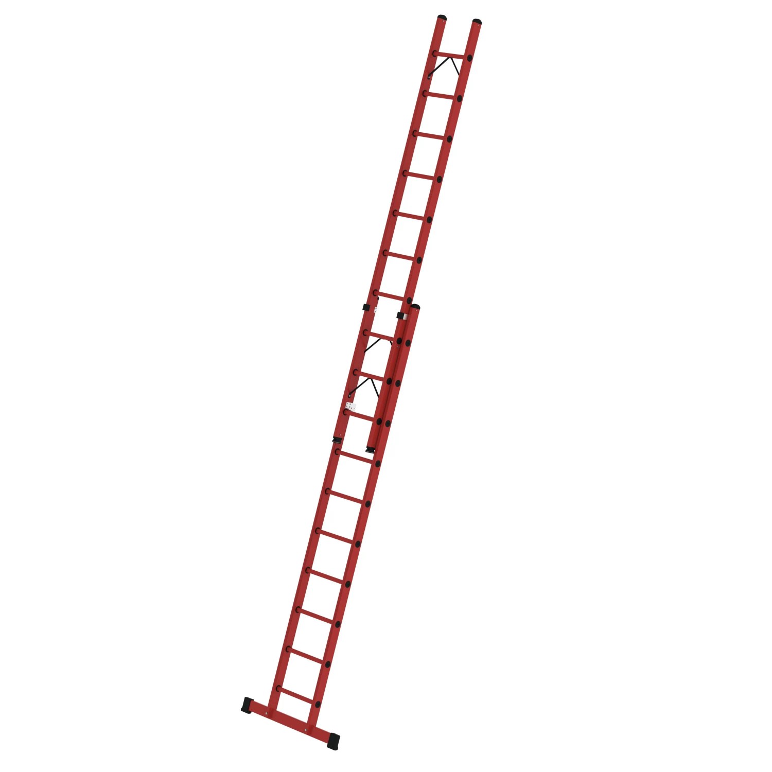 PROREGAL Sprossen-Schiebeleiter 2-Teilig GFK mit Standard-Traverse 2 x 10 Sprossen