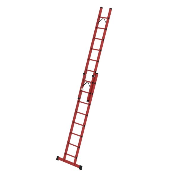 PROREGAL Sprossen-Schiebeleiter 2-Teilig GFK mit Standard-Traverse 2 x 8 Sprossen PROREGAL Sprossen-Schiebeleiter 2-Teilig GFK mit Standard-Traverse 2 x 8 Sprossen