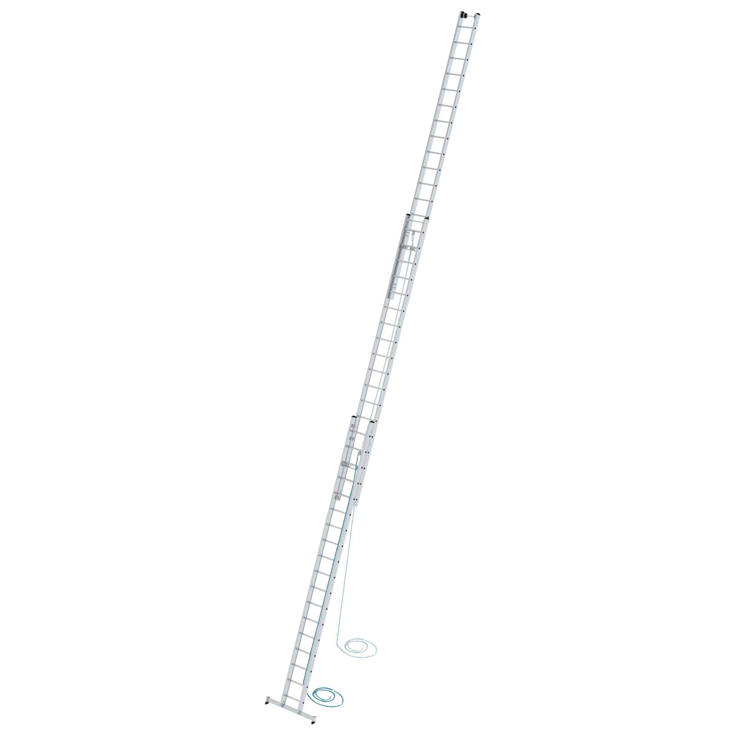 PROREGAL Sprossen-Seilzugleiter 3-Teilig mit Traverse 3 x 18 Sprossen