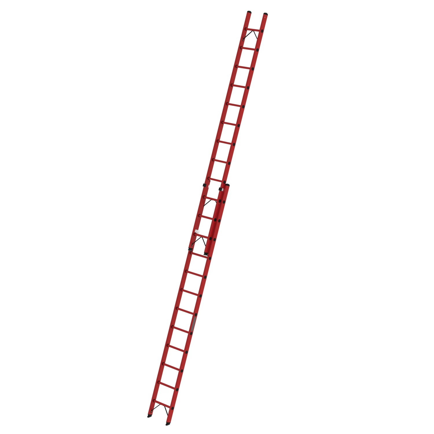 PROREGAL Sprossen-Schiebeleiter GFK 2-Teilig Ohne Traverse 2 x 12 Sprossen