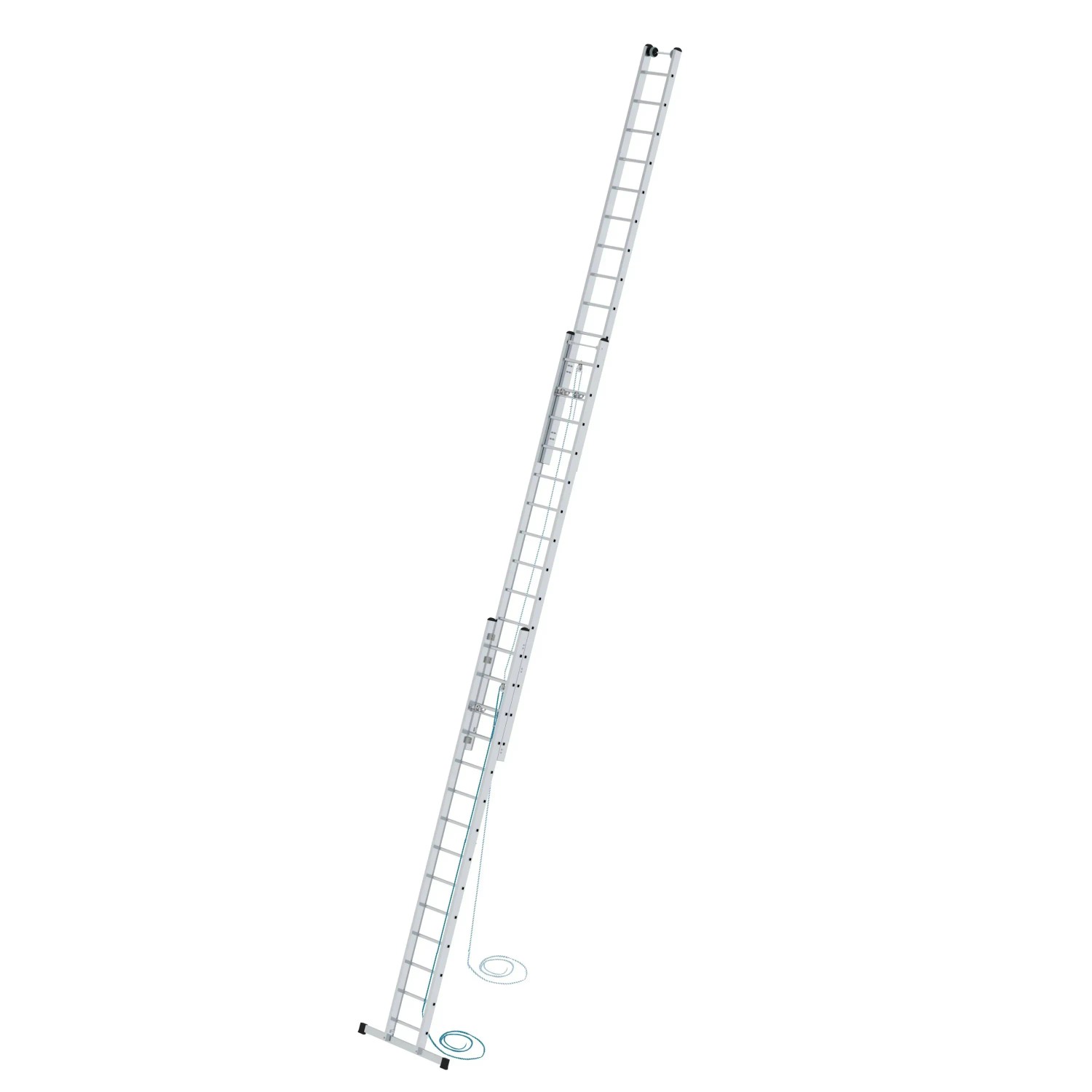 PROREGAL Sprossen-Seilzugleiter 3-Teilig mit Standard-Traverse 3 x 14 Sprossen