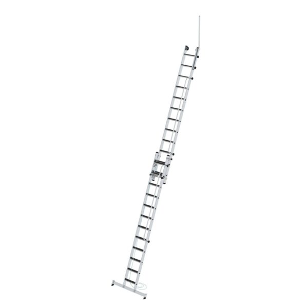 PROREGAL Stufen-Seilzugleiter 2-Teilig mit Handlauf und Ausstiegsholm 2 x 12 Stufen