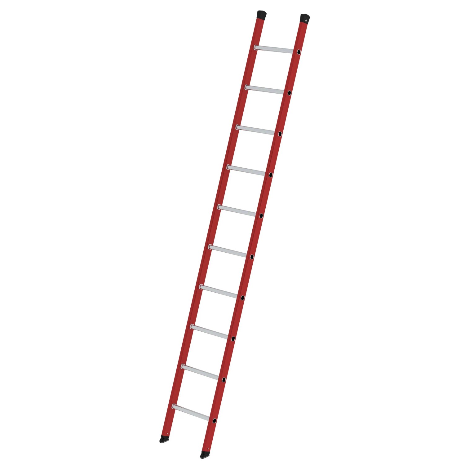 PROREGAL Sprossen-Anlegeleiter GFK/Alu Ohne Traverse 10 Sprossen