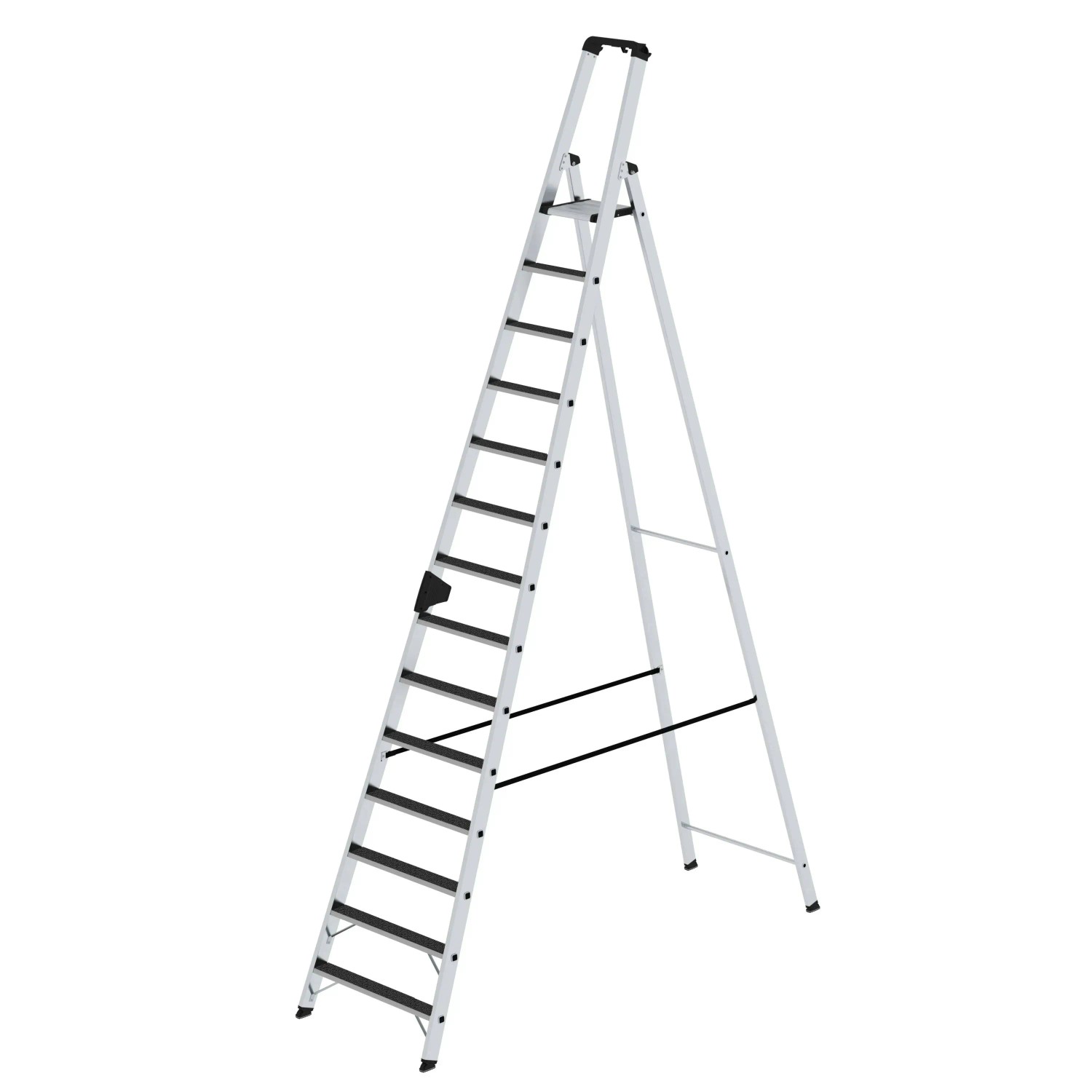 PROREGAL Stufen-Stehleiter Einseitig Begehbar mit Clip-Step R13 14 Stufen