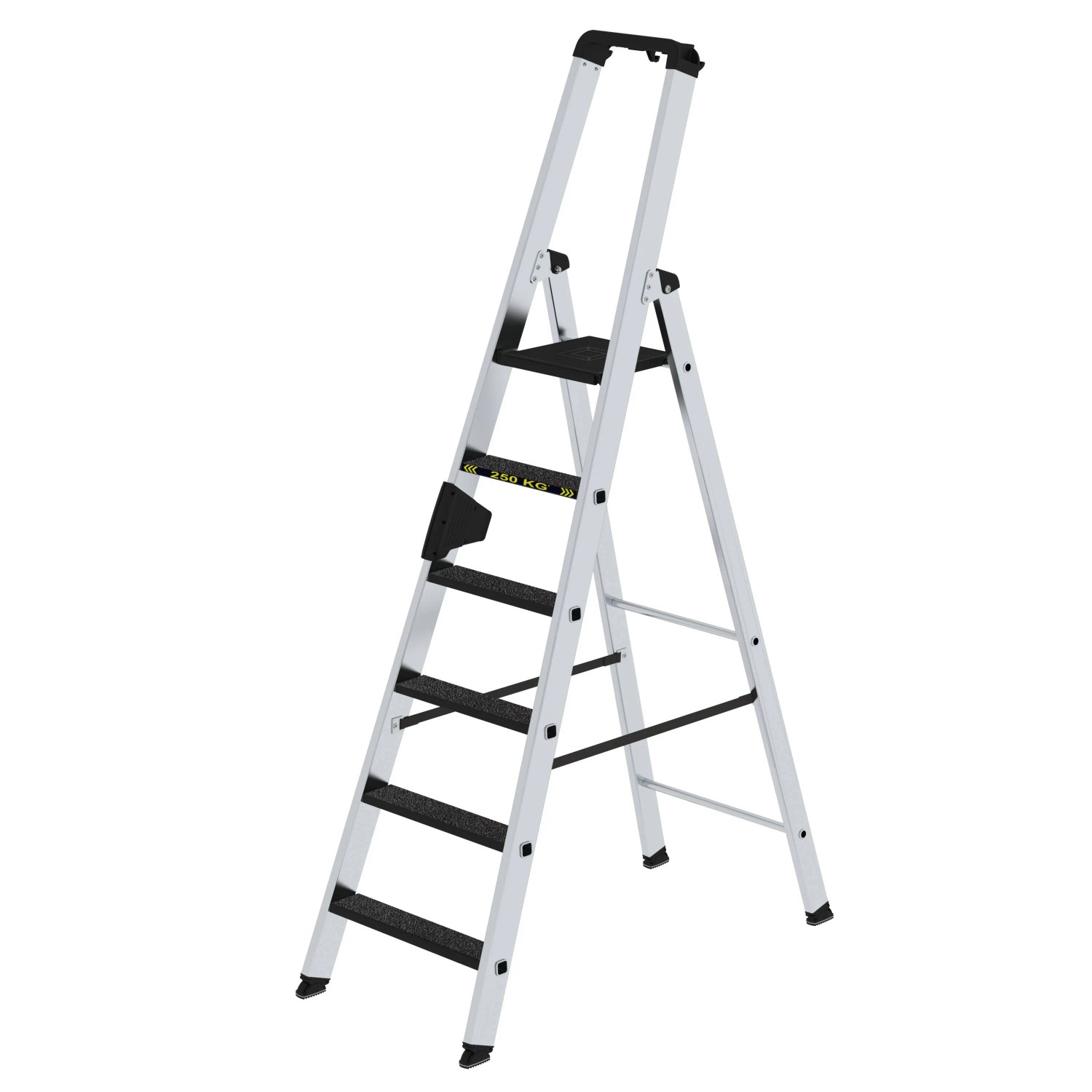 PROREGAL Stufen-Stehleiter 250 kg Einseitig Begehbar mit Clip-Step R13 6 Stufen