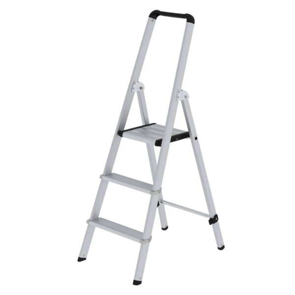 PROREGAL ML Stufen-Stehleiter Einseitig Begehbar Aluminium Eloxiert 3 Stufen