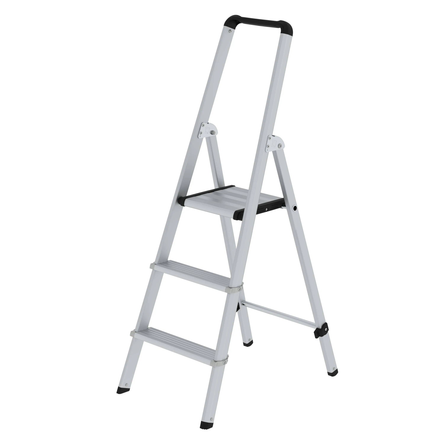 PROREGAL ML Stufen-Stehleiter Einseitig Begehbar Aluminium Eloxiert 3 Stufen