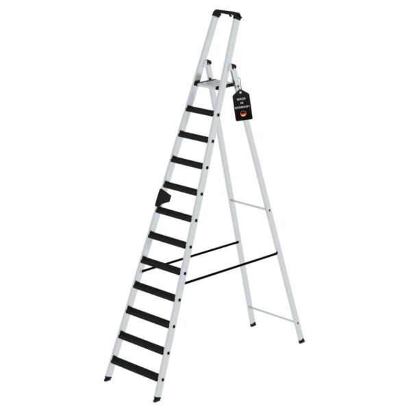 PROREGAL Stufen-Stehleiter Einseitig Begehbar mit Clip-Step Relax 14 Stufen