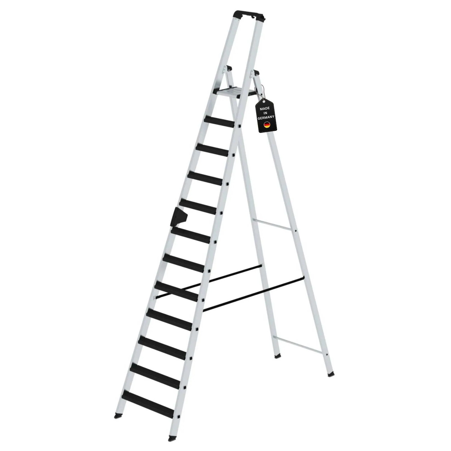 PROREGAL Stufen-Stehleiter Einseitig Begehbar mit Clip-Step Relax 14 Stufen