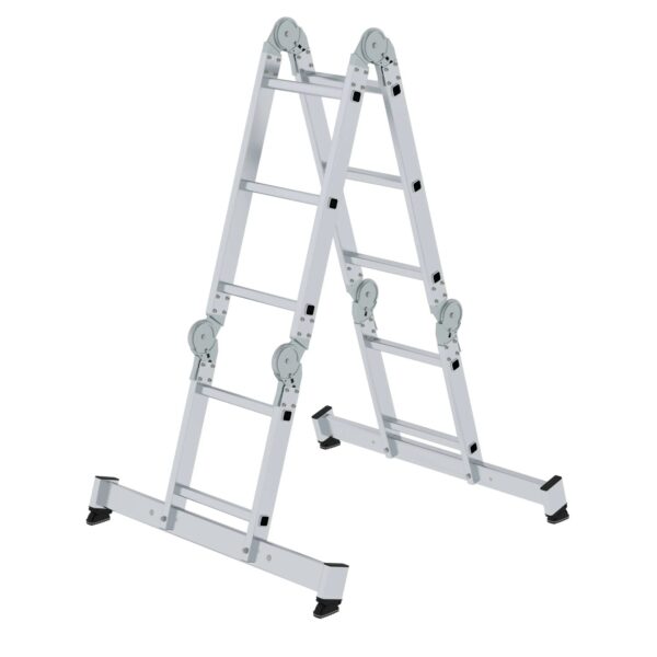PROREGAL Vielzweckleiter 4-Teilig mit Traverse 2 x 2 & 2 x 3 Sprossen