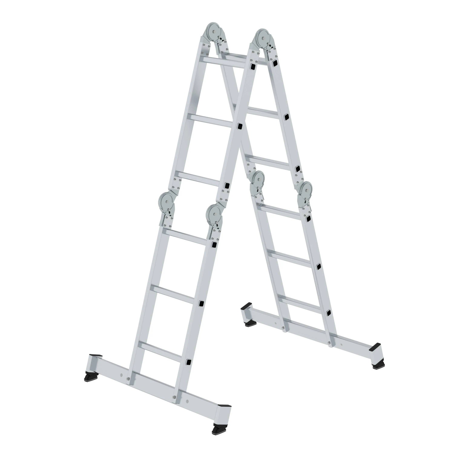 PROREGAL Vielzweckleiter 4-Teilig mit Traverse 4 x 3 Sprossen