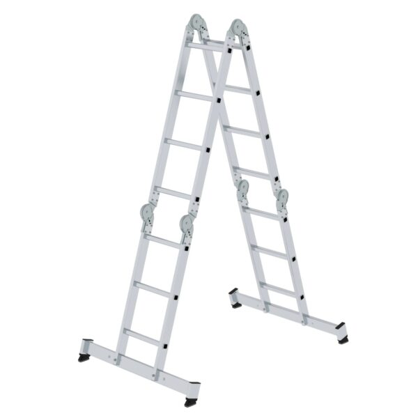 PROREGAL Vielzweckleiter 4-Teilig mit Traverse 2 x 3 & 2 x 4 Sprossen PROREGAL Vielzweckleiter 4-Teilig mit Traverse 2 x 3 & 2 x 4 Sprossen