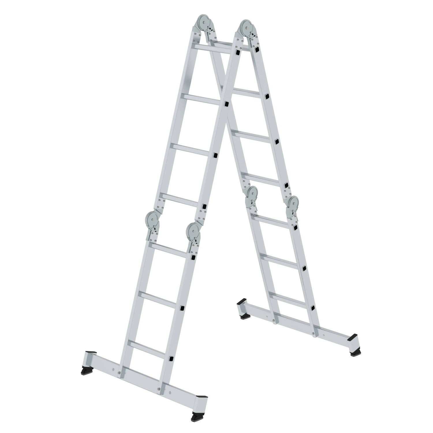 PROREGAL Vielzweckleiter 4-Teilig mit Traverse 2 x 3 & 2 x 4 Sprossen