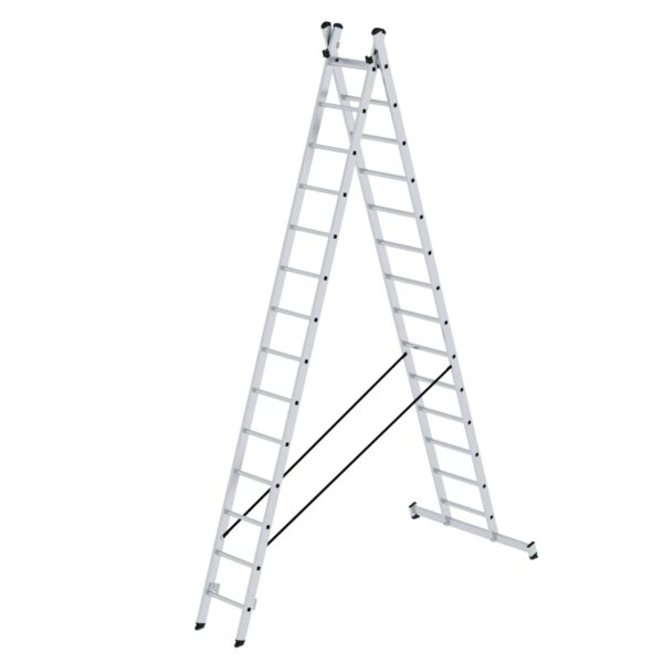 PROREGAL Sprossen-Mehrzweckleiter 2-Teilig mit Traverse 2 x 14 Sprossen