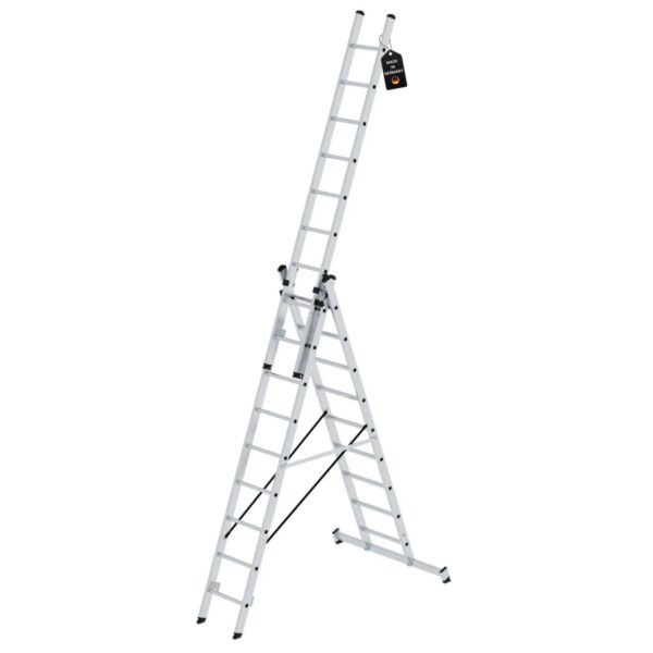 PROREGAL Mehrzweckleiter 3-Teilig mit Traverse 3 x 9 Sprossen