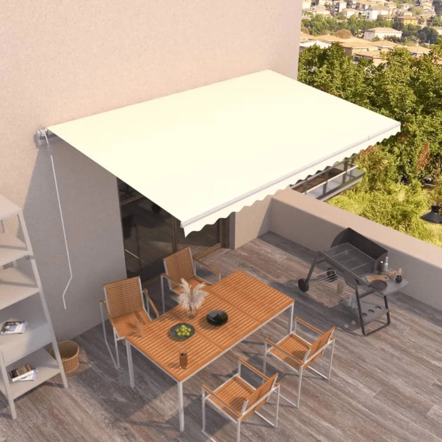 furnicato Markise Automatisch Einziehbar 500x300 cm Creme