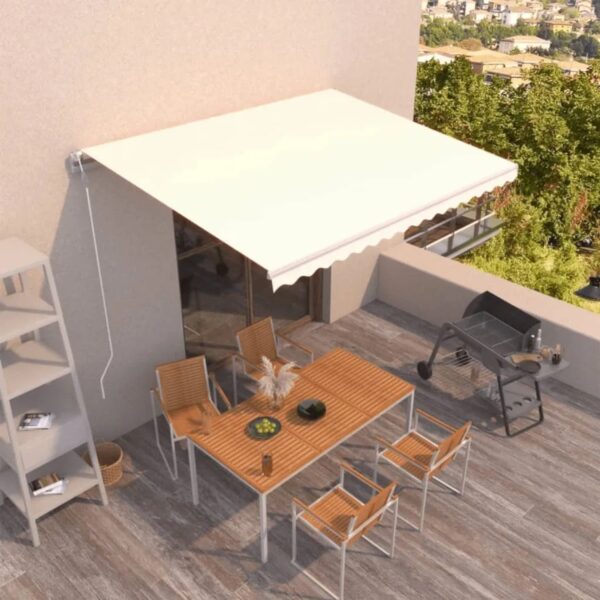 furnicato Markise Automatisch Einziehbar 400x350 cm Creme