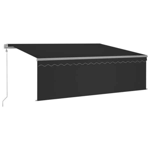 furnicato Markise Automatisch Einziehbar mit Volant 4x3 m Anthrazit