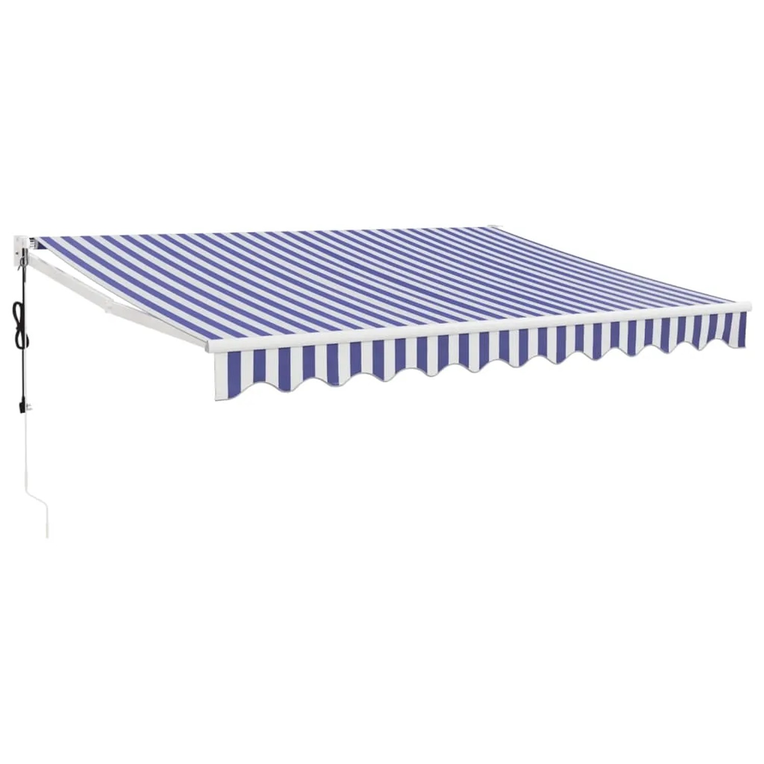 Furnicato Elektrische Markise Mit Kurbel Blau Und Weiß 35x25 M