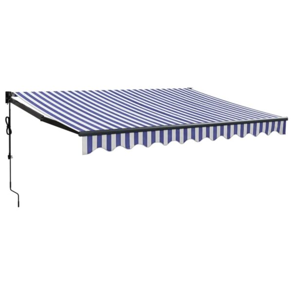 Furnicato Elektrische Markise Mit Kurbel Blau Und Weiß 3x25 M Furnicato Elektrische Markise Mit Kurbel Blau Und Weiß 3x25 M