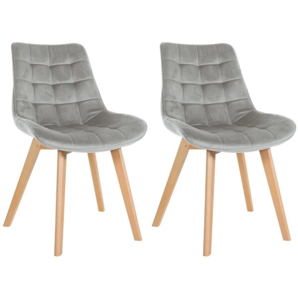 CLP 2er Set Stühle Brook Samt Grau