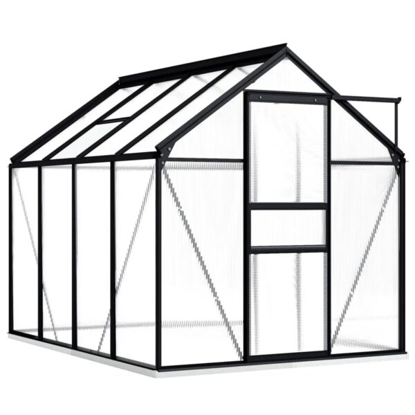 furnicato Gewächshaus mit Fundament Anthrazit Aluminium 4,75 m² furnicato Gewächshaus mit Fundament Anthrazit Aluminium 4,75 m²
