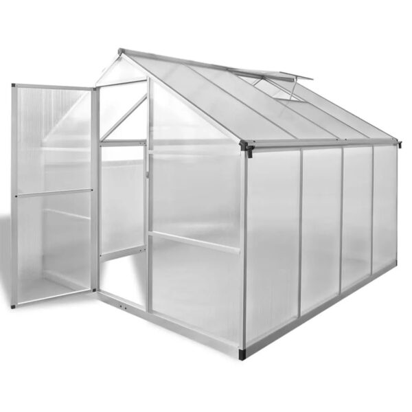 furnicato Gewächshaus mit Fundament Verstärkt Aluminium 6,05 m²