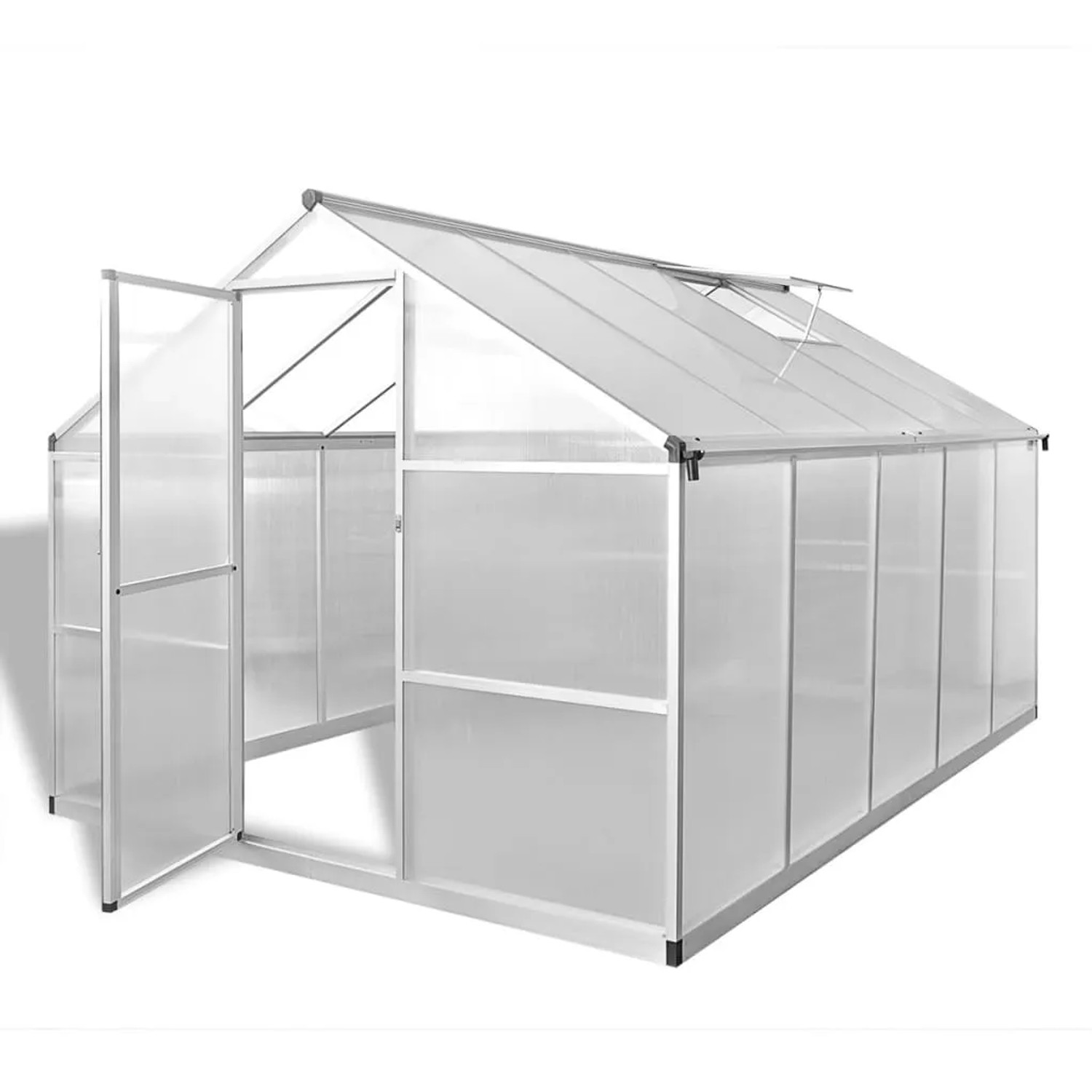 furnicato Gewächshaus mit Fundament Verstärkt Aluminium 7,55 m²
