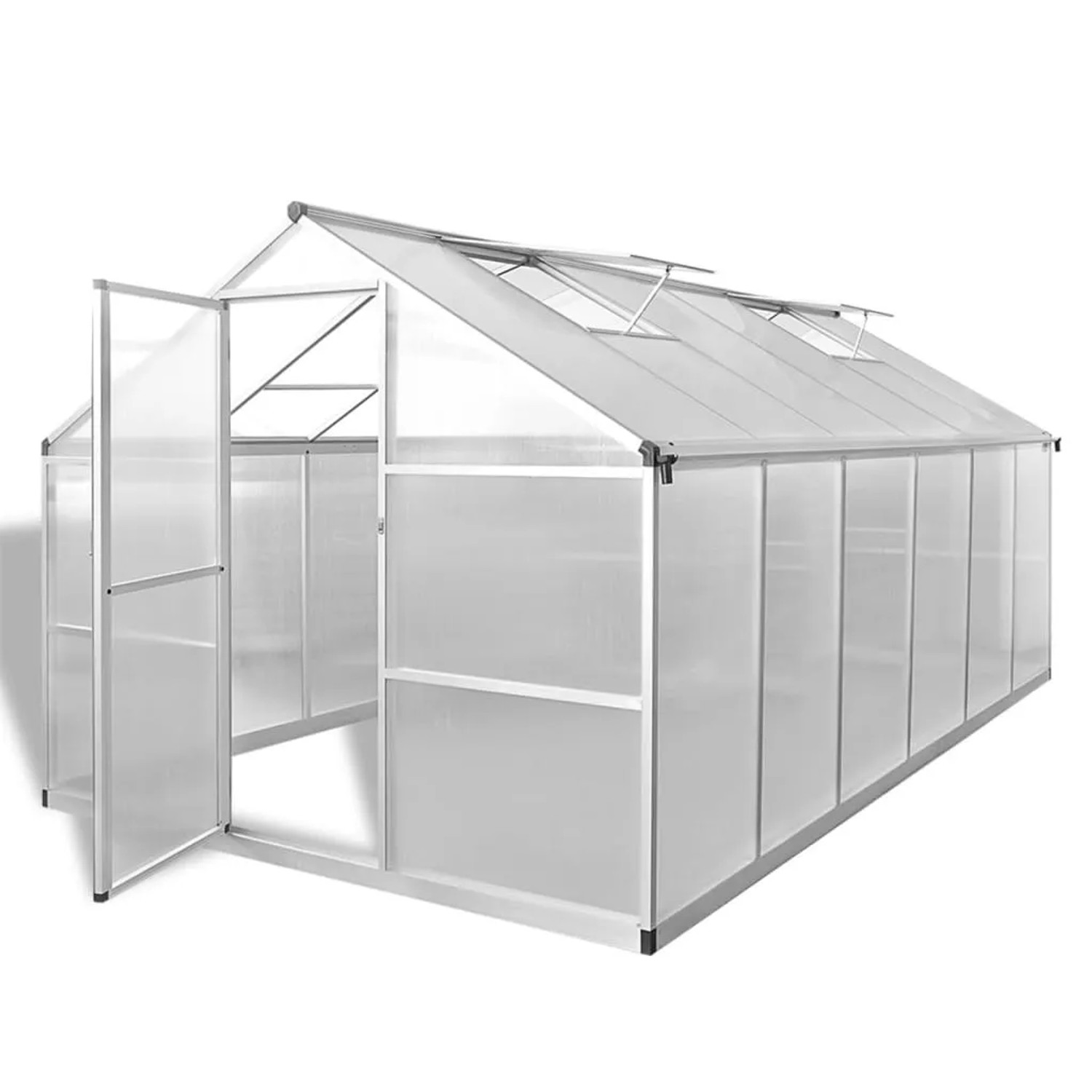 furnicato Gewächshaus mit Fundament Verstärkt Aluminium 9,025 m²