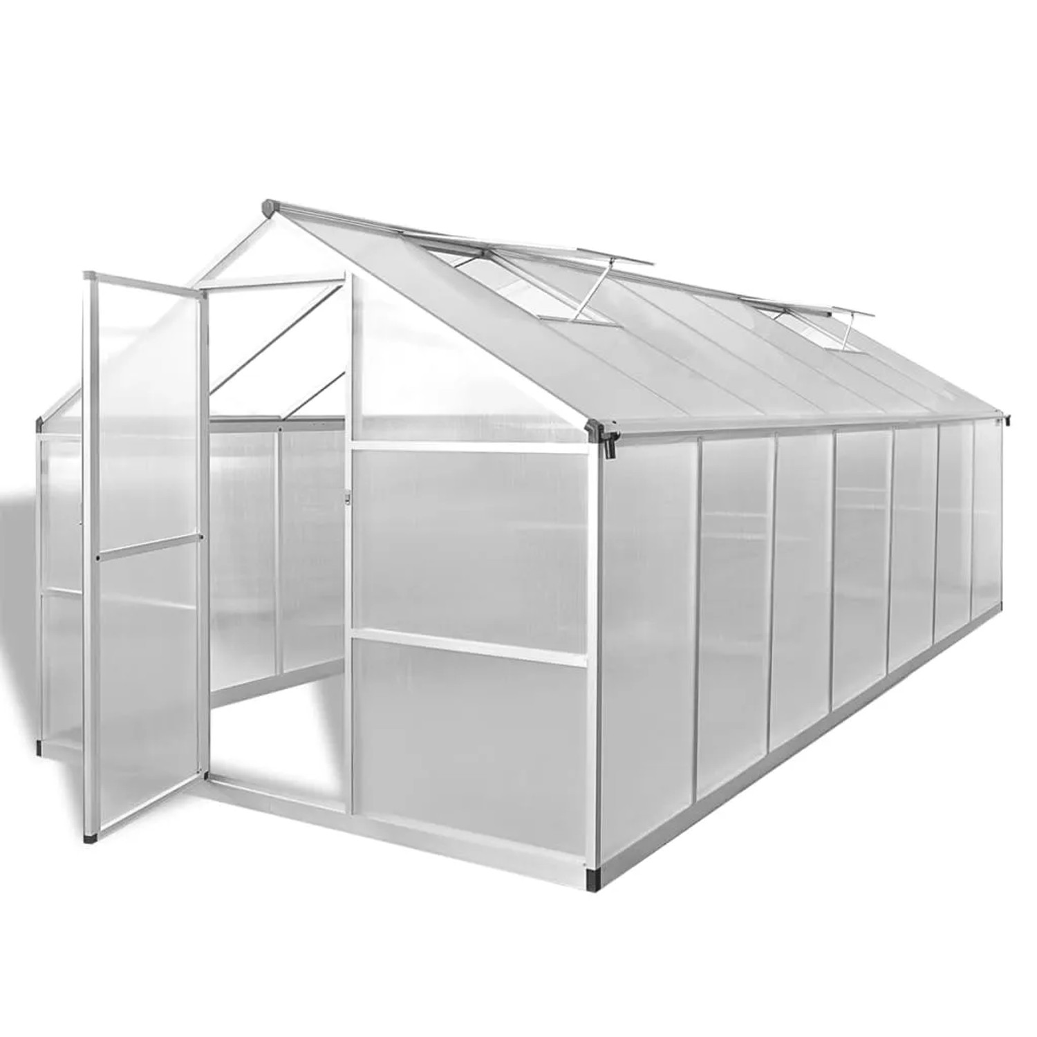 furnicato Gewächshaus Verstärkt Aluminium 10,53 m²